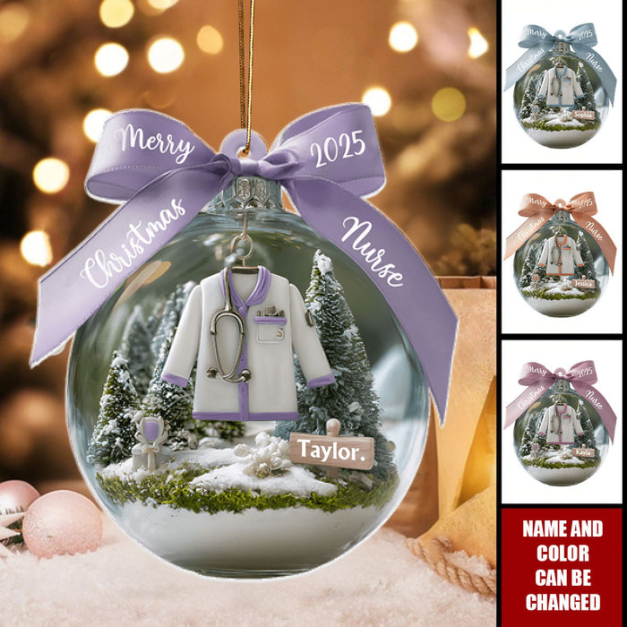 Personalized Awesome Nurse Acrylic Ornament With Name & Color Warm And Special Gift For RNs BSNs Healthcare Workers