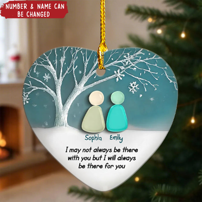 Personalized Besties Forever Heart Ceramic Ornament With 2-4 Names & Winter Scene Heartfelt Friendship Gift For BFF Best Friends