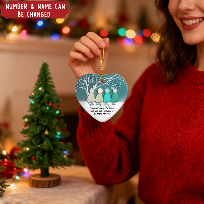 Personalized Besties Forever Heart Ceramic Ornament With 2-4 Names & Winter Scene Heartfelt Friendship Gift For BFF Best Friends