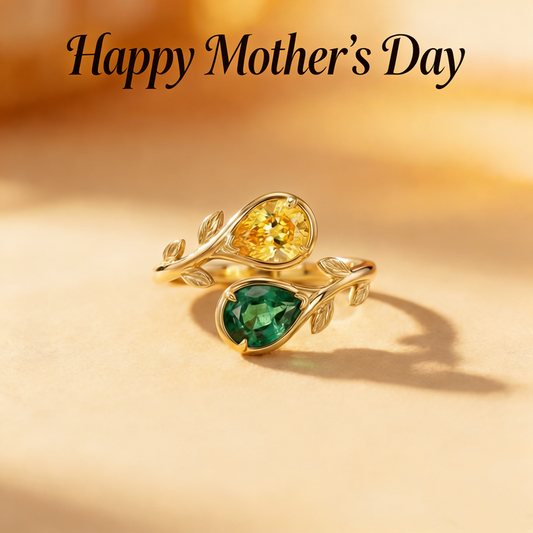 Personalized Dual Birthstone Eternity Ring | Elegant Jewelry Mother's Day Gift For Mom