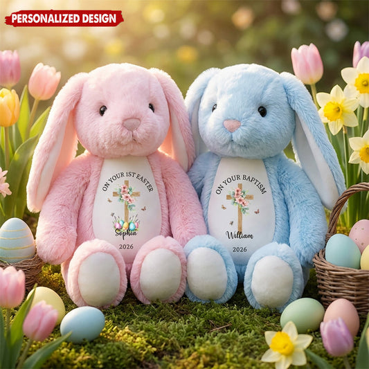 Personalized Easter Bunny Plush With Name & Design - Perfect for Baby's 1st Easter & Spring Gifts For Kids