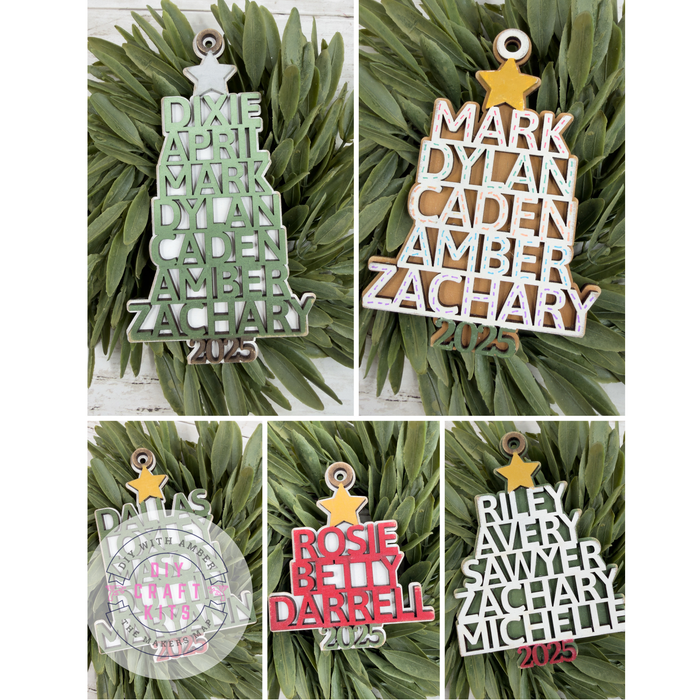 Personalized Family Christmas Tree ornament DIY Kit