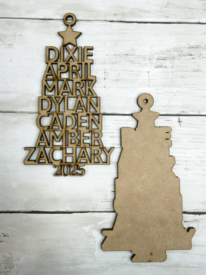 Personalized Family Christmas Tree ornament DIY Kit