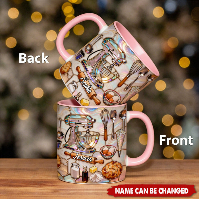 Personalized "Love Baking" Ceramic Mug With Name - Mother's Day Keepsake Valentine's Day Gift For Baking Lovers & Mom