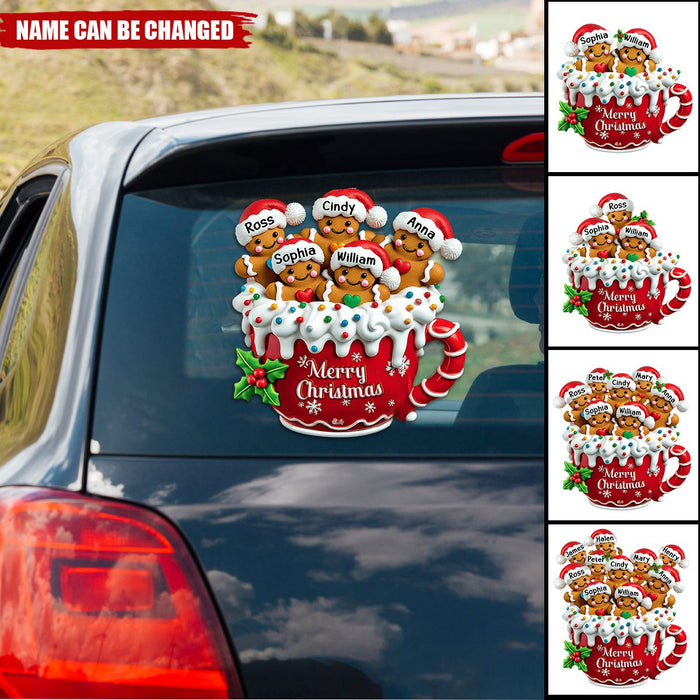 Personalized Merry Christmas Gingerbread Family Decal With 2-10 Name Sweet Christmas Decoration To Celebrate Family