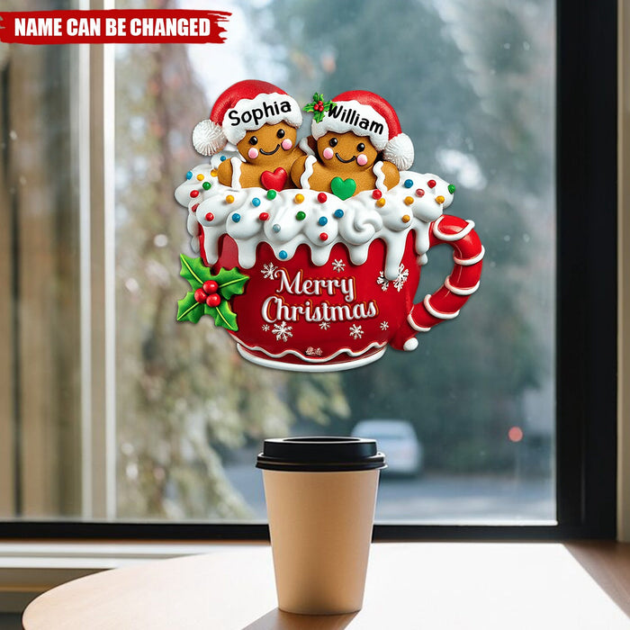 Personalized Merry Christmas Gingerbread Family Decal With 2-10 Name Sweet Christmas Decoration To Celebrate Family