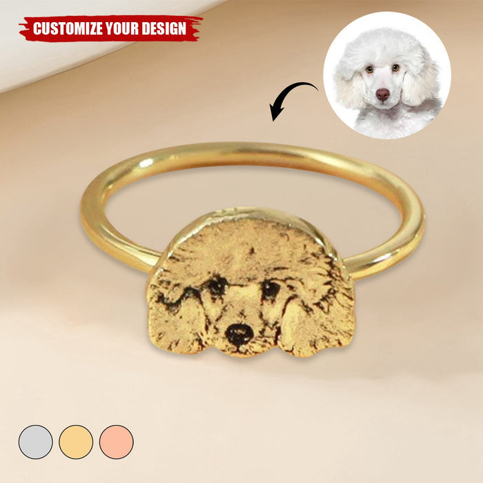 Personalized Pet Photo Portrait Ring Gift For Pet Lover