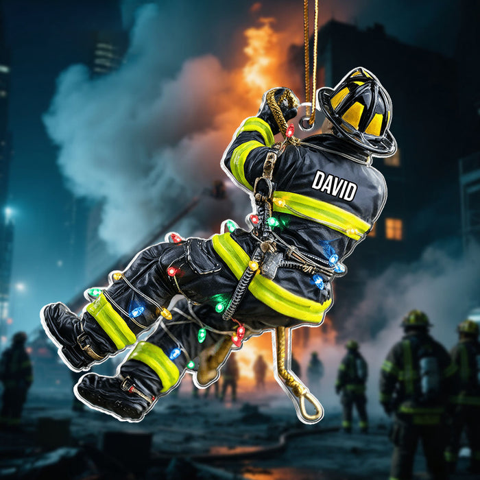 Personalized Proud Firefighter Christmas Ornament With Name Customized Own Glory For Fireman First Responder Hero