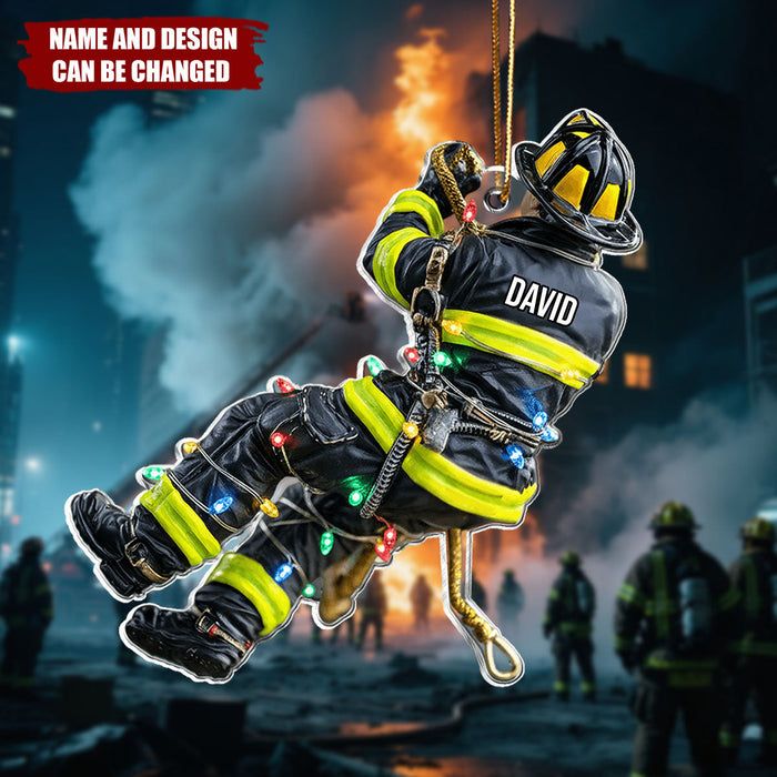 Personalized Proud Firefighter Christmas Ornament With Name Customized Own Glory For Fireman First Responder Hero