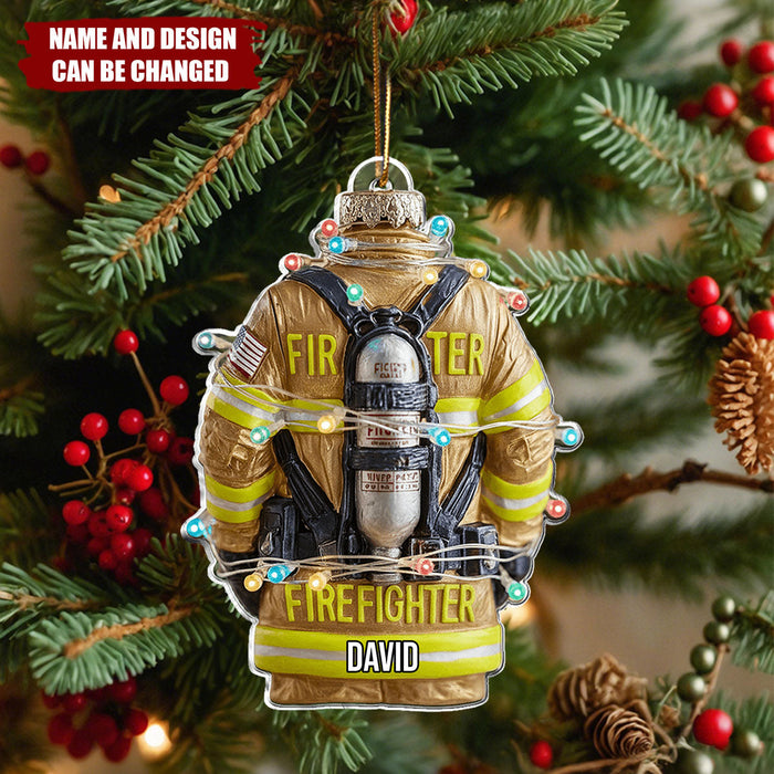 Personalized Proud Firefighter Christmas Ornament With Name Customized Own Glory For Fireman First Responder Hero