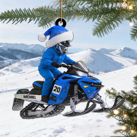 Personalized Snowmobile Rider Ornament With Name Number & Color Riders Christmas Gift For  Winter Adventurers
