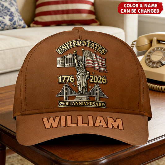 Personalized USA 250th Anniversary Classic Patriot Cap With Name & 1776-2026 Design - Creative Independence Day Gift For Men & Patriots