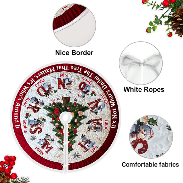 Personalized "What Matters Isn't Under The Tree" Family Tree Skirt With 2-15 Names & Design Customize Exclusive Family Christmas Joy
