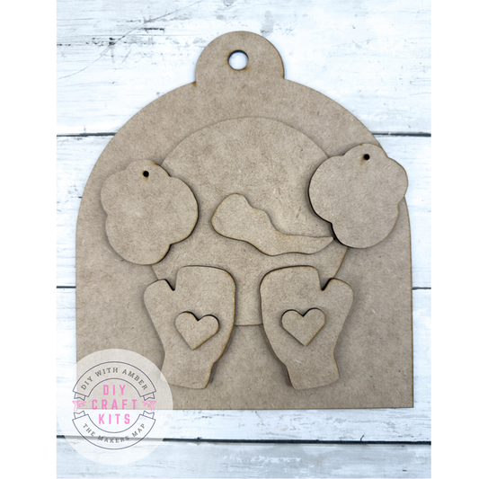 Primitive Giggling Snowman Cutting Board DIY Kit