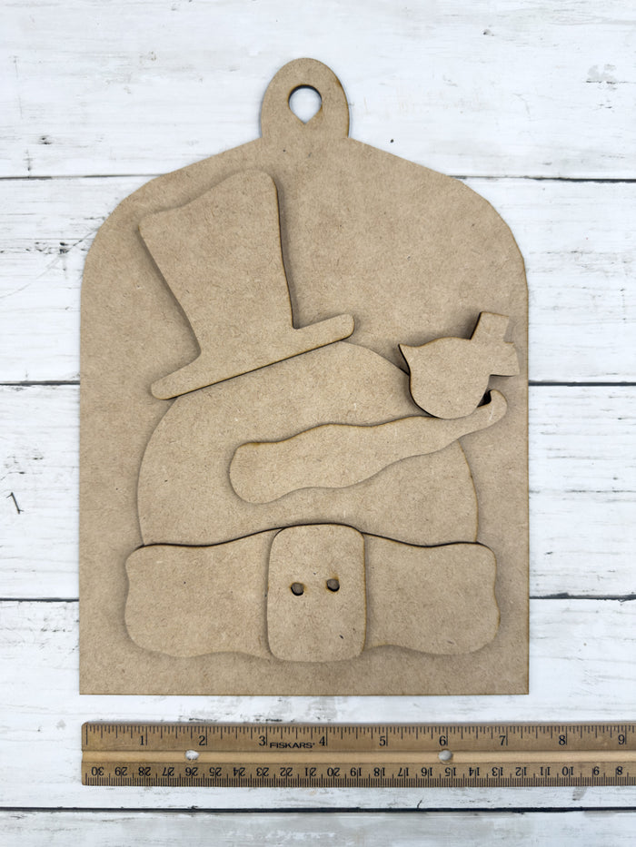 Primitive Snowman and Bird Cutting Board DIY Kit