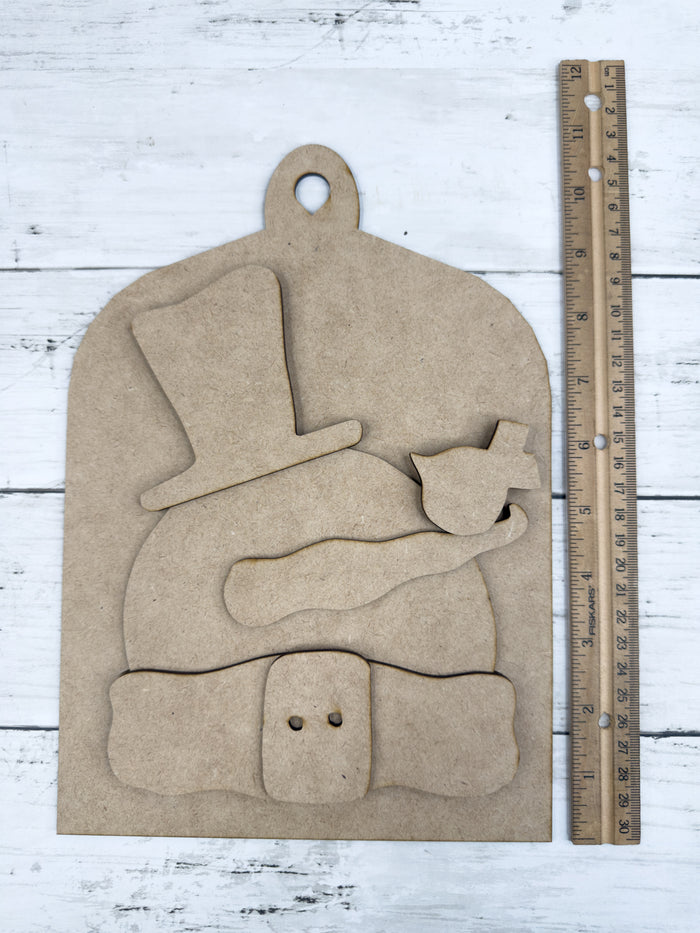 Primitive Snowman and Bird Cutting Board DIY Kit
