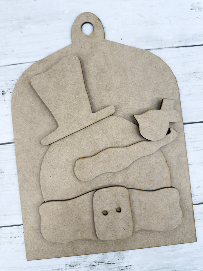 Primitive Snowman and Bird Cutting Board DIY Kit