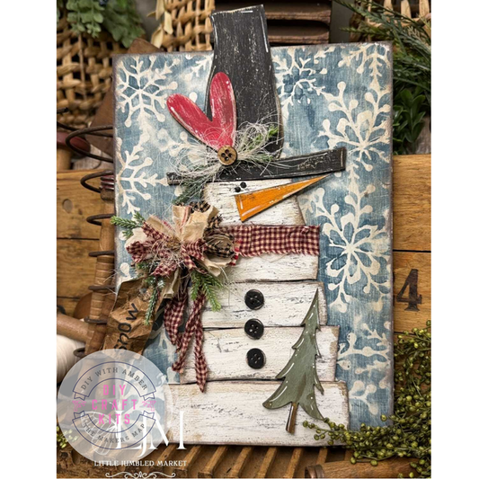 Primitive Stacked Snowman Leaner DIY Kit