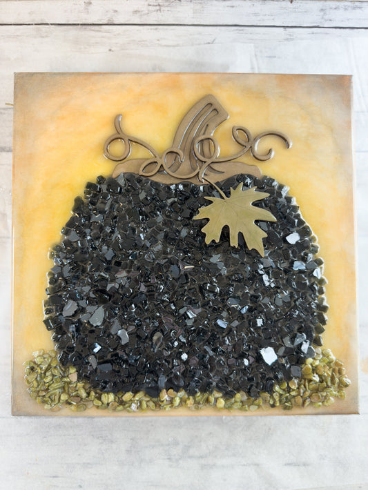 Pumpkin 12x12 Crushed Glass Canvas Project Kit