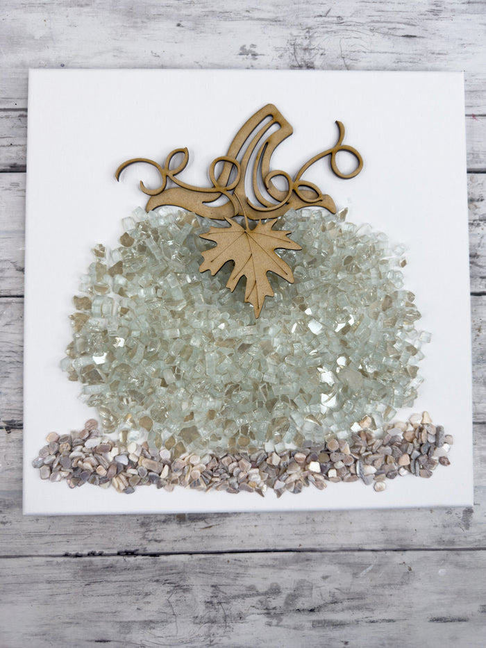 Pumpkin 12x12 Crushed Glass Canvas Project Kit