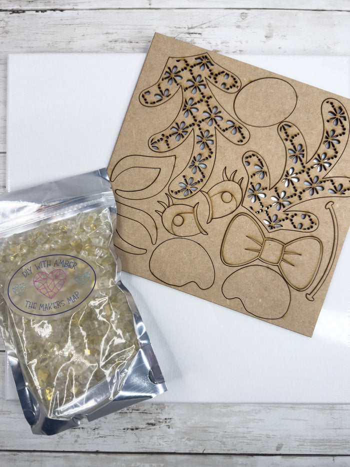 Reindeer 12x12 Crushed Glass Canvas Project Kit