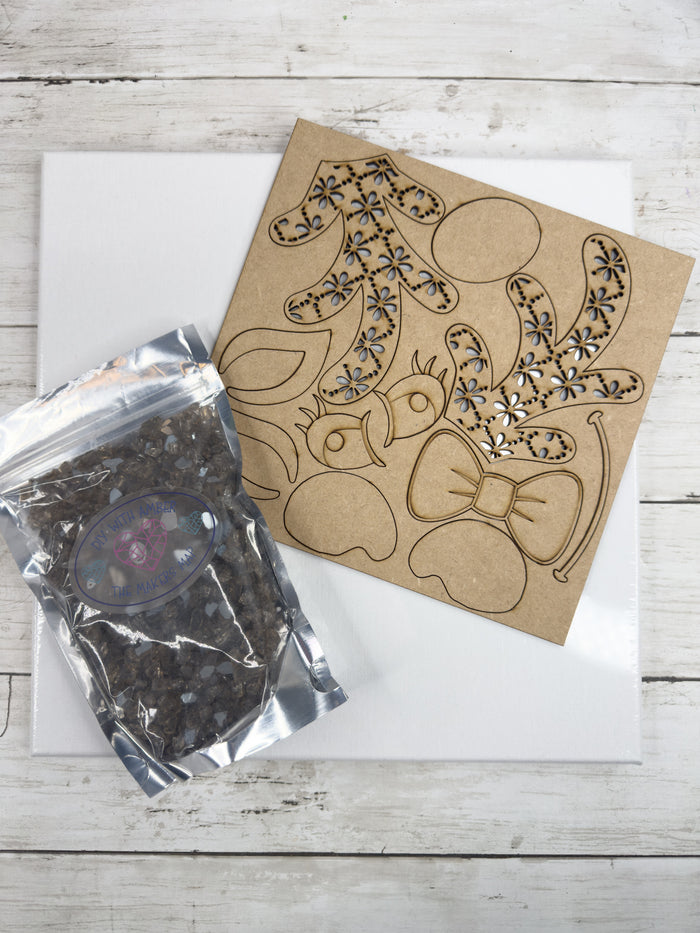 Reindeer 12x12 Crushed Glass Canvas Project Kit