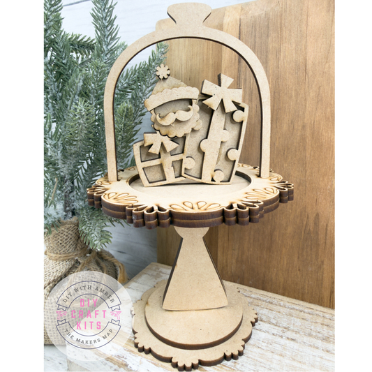Santa and Gifts Cloche Cake Display Add on Insert Kit