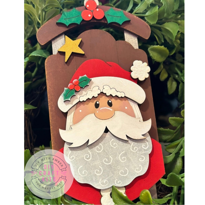 Santa Face Sled Ornament DIY Kit