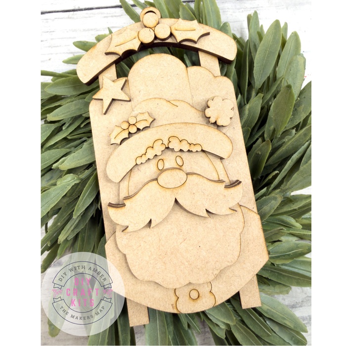 Santa Face Sled Ornament DIY Kit