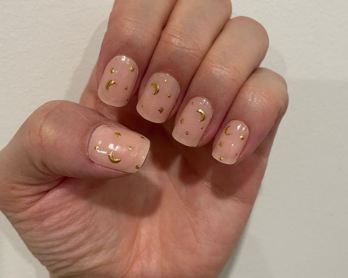 Moon Child semi-cured gel nail wraps, close-up