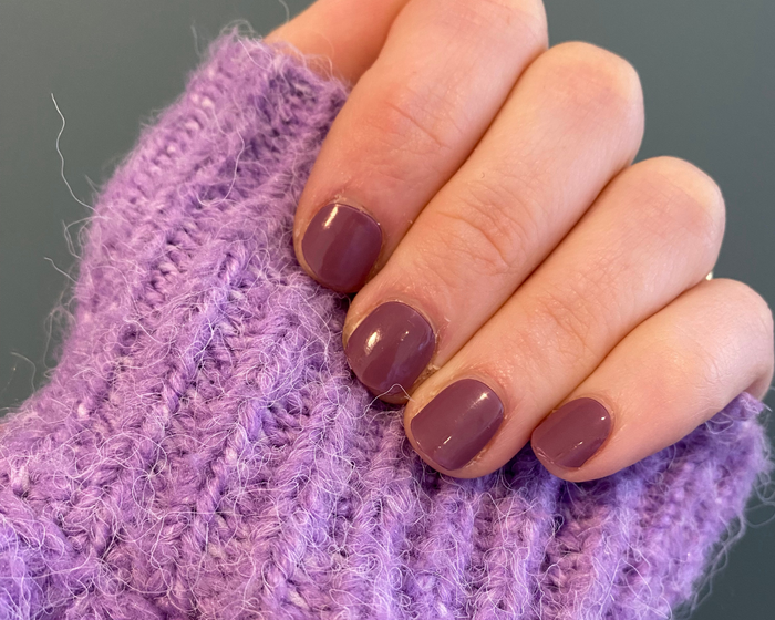 Mulberry semi-cured gel nail wraps, close-up