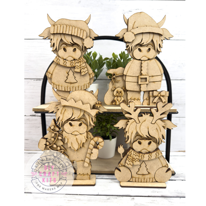 Set Highland Cow Christmas Friends DIY Kit
