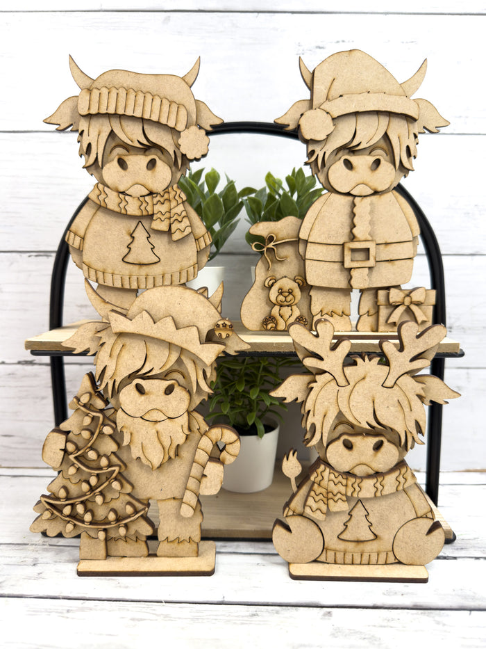 Set Highland Cow Christmas Friends DIY Kit