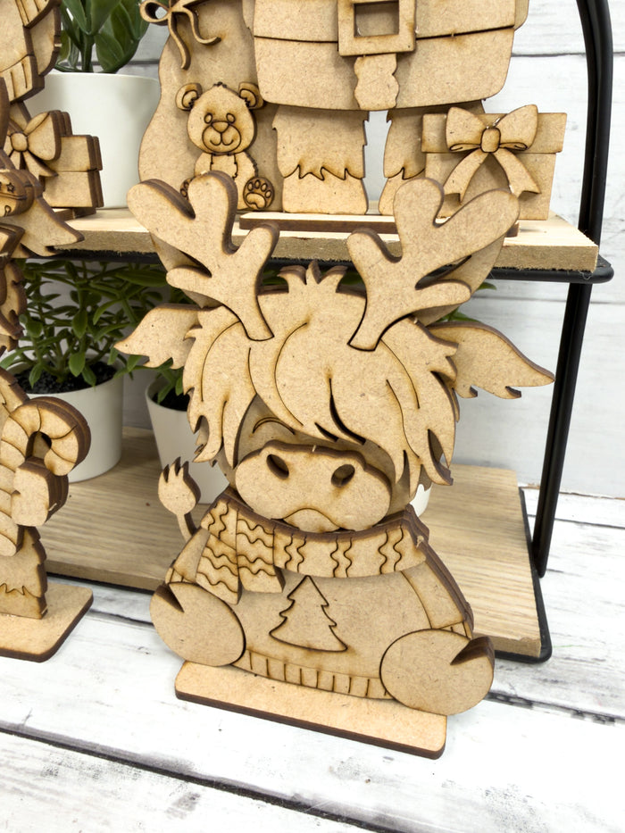 Set Highland Cow Christmas Friends DIY Kit
