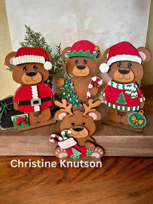Set of 4 Christmas Bears DIY Kit