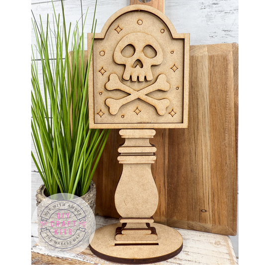 Skull and Cross Bones Insert for Spindle Base