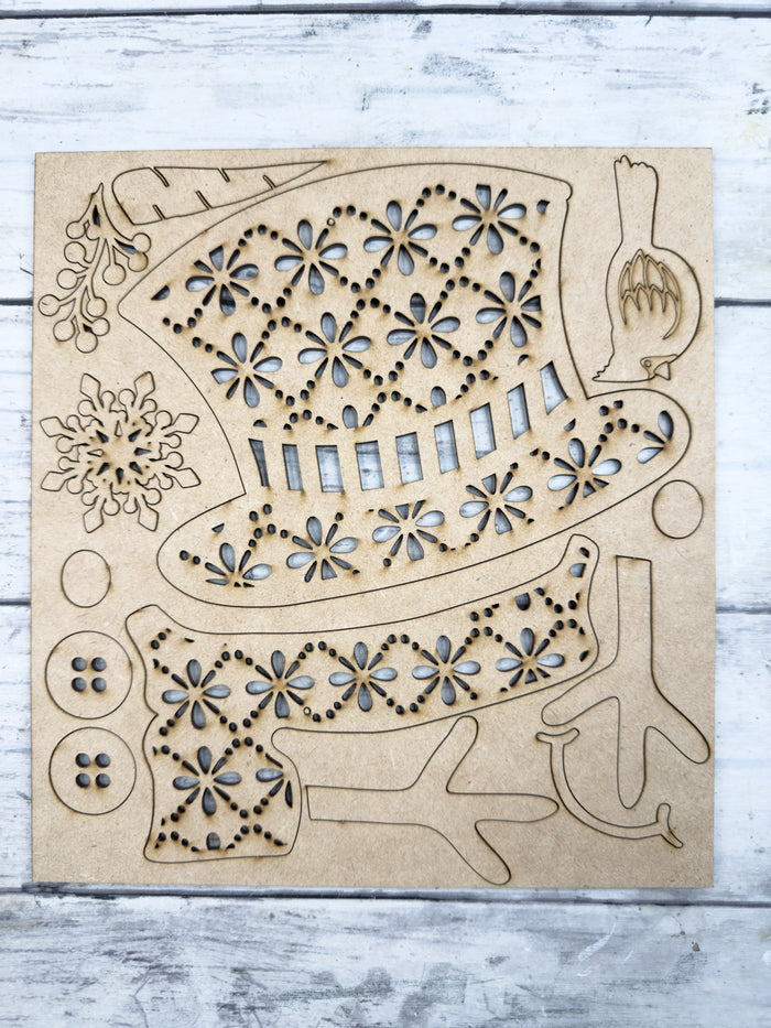 Snowman 12x12 Crushed Glass Canvas Project Kit