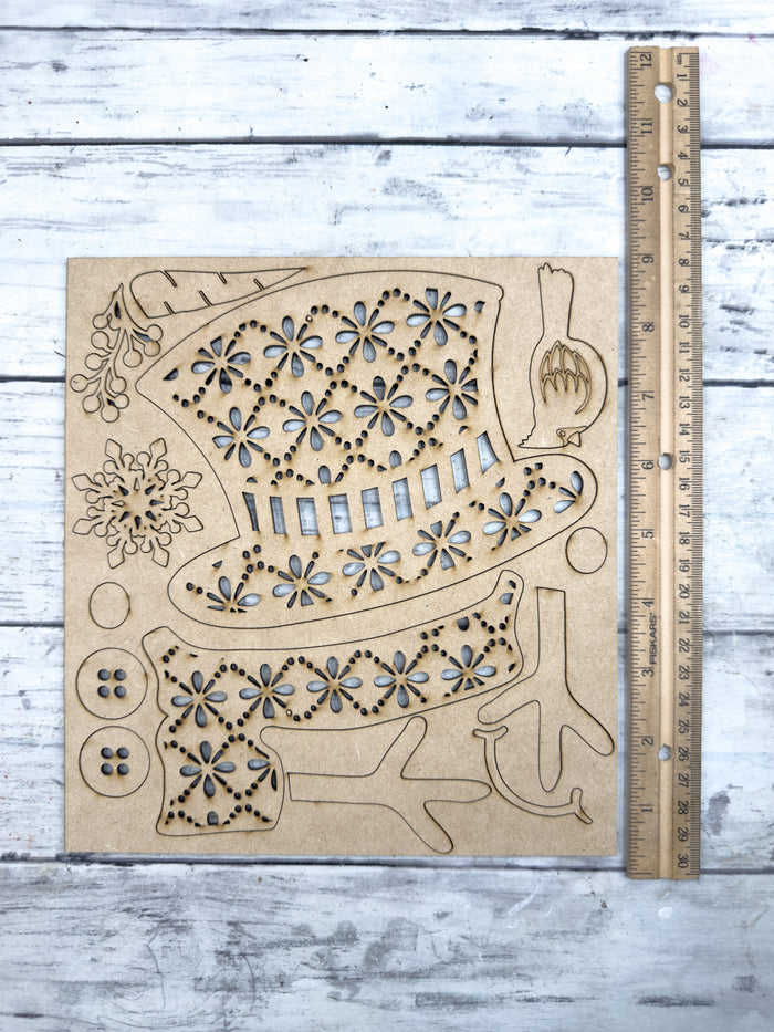 Snowman 12x12 Crushed Glass Canvas Project Kit