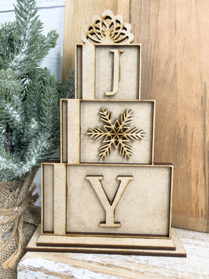 Stacked Presents Joy Shelf Sitter DIY Kit