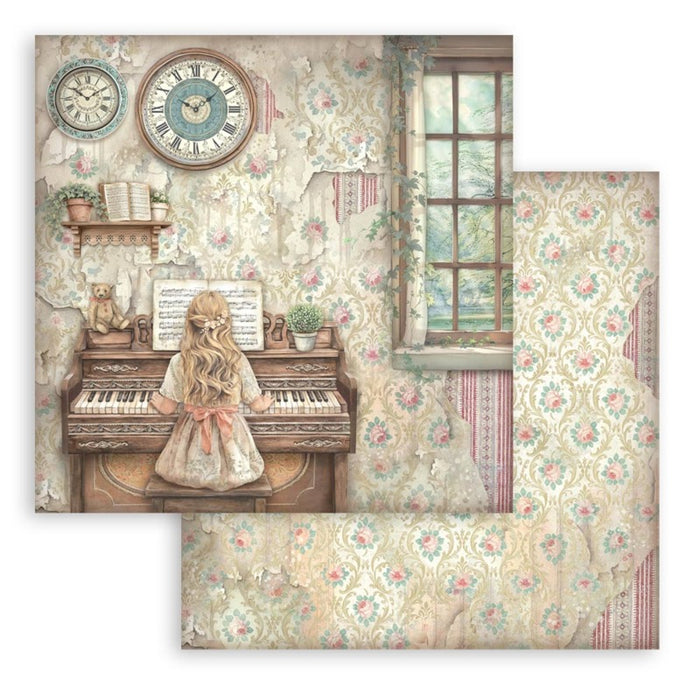 Stamperia - 8X8 Paper Pad - Symphony. 10 sheets. Available at Embellish Away located in Bowmanville Ontario Canada.