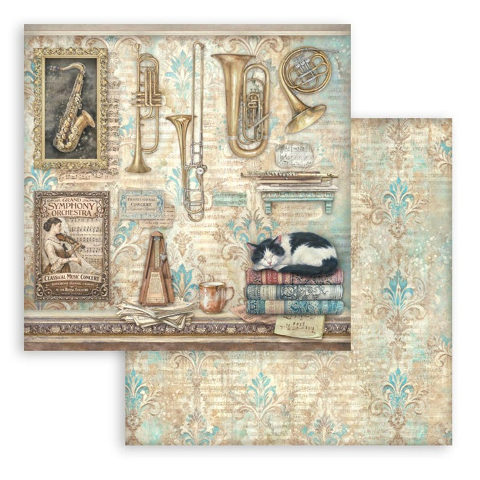 Stamperia - 8X8 Paper Pad - Symphony. 10 sheets. Available at Embellish Away located in Bowmanville Ontario Canada.