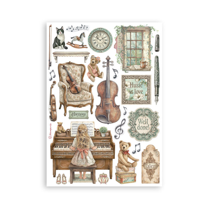 Stamperia - A5 Washi Pad - Symphony. Includes 8 Sheets. Available at Embellish Away located in Bowmanville Ontario Canada.