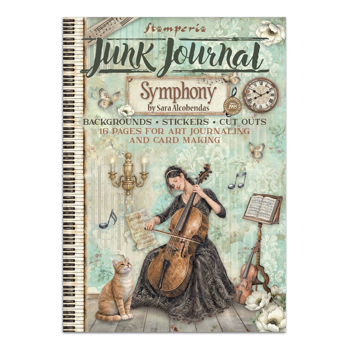 Stamperia - Junk Journal Backgrounds + Stickers + Cut Outs - Symphony. Available at Embellish Away located in Bowmanville Ontario Canada.