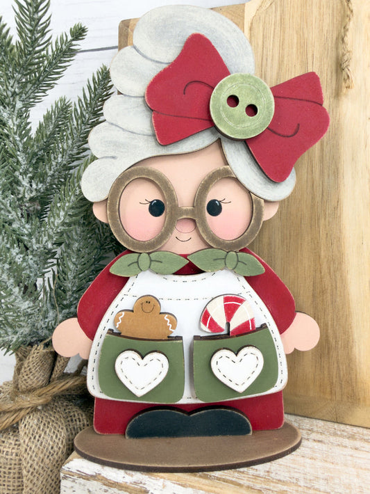 Stitched Mrs Claus Shelf Sitter DIY Kit