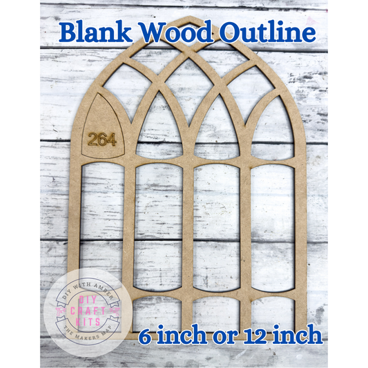 Style 264 Cathedral Window Laser Cut Outline Frame Blank
