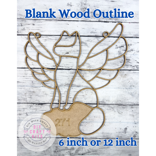 Style 271 Cat Angel Laser Cut Outline Frame Blank