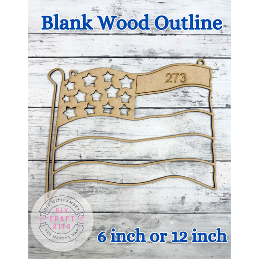 Style 273 American Flag Laser Cut Outline Frame Blank
