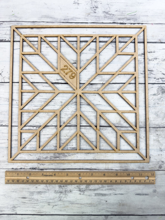 Style 279 Square Quilt Laser Cut Outline Frame Blank