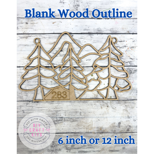 Style 283 Wintery Trees Laser Cut Outline Frame Blank