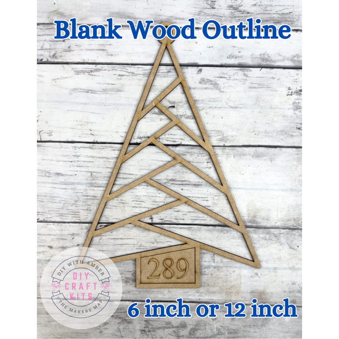 Style 289 Christmas Tree Laser Cut Outline Frame Blank
